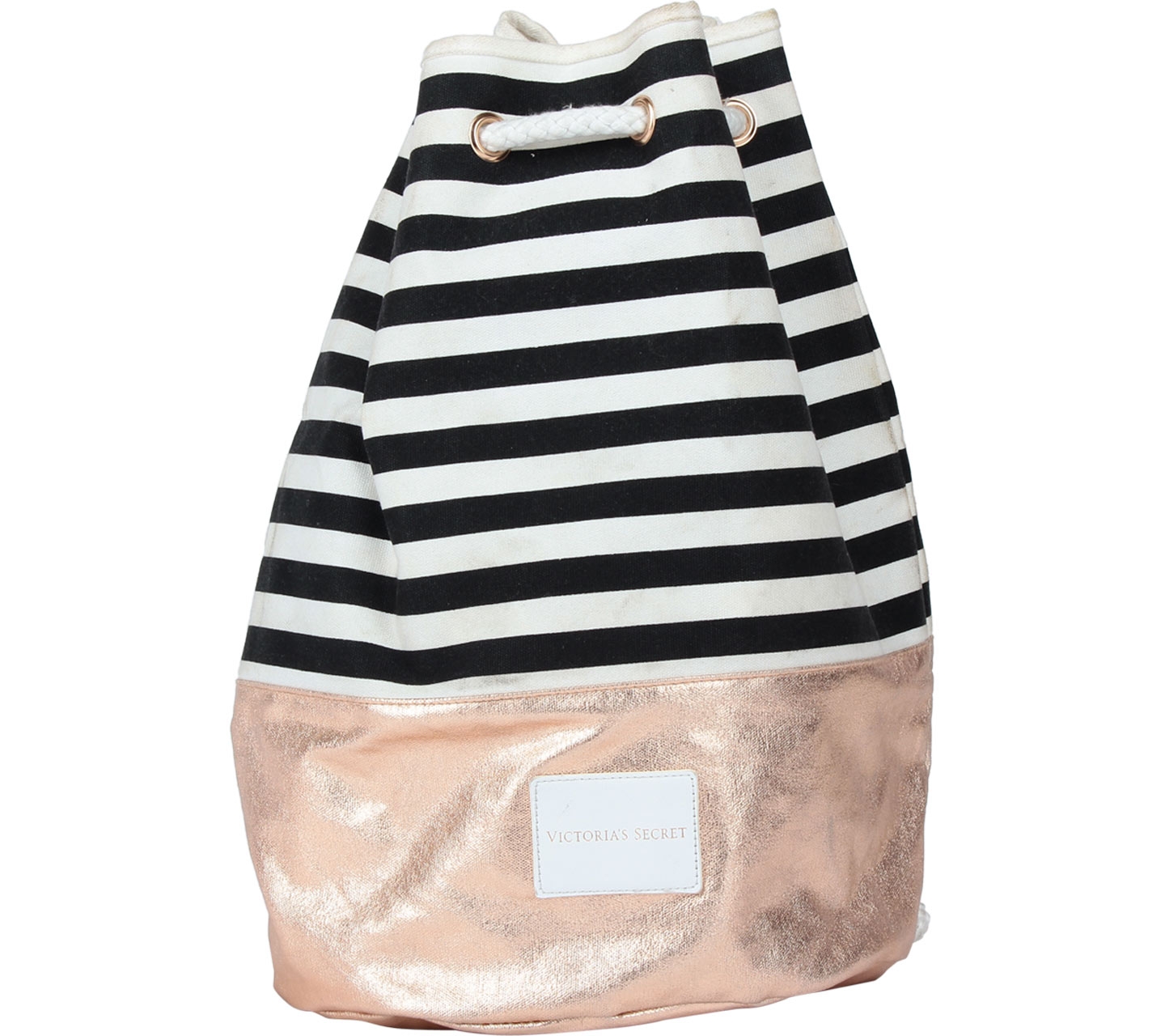 Victoria Secret Black And White Striped Backpack