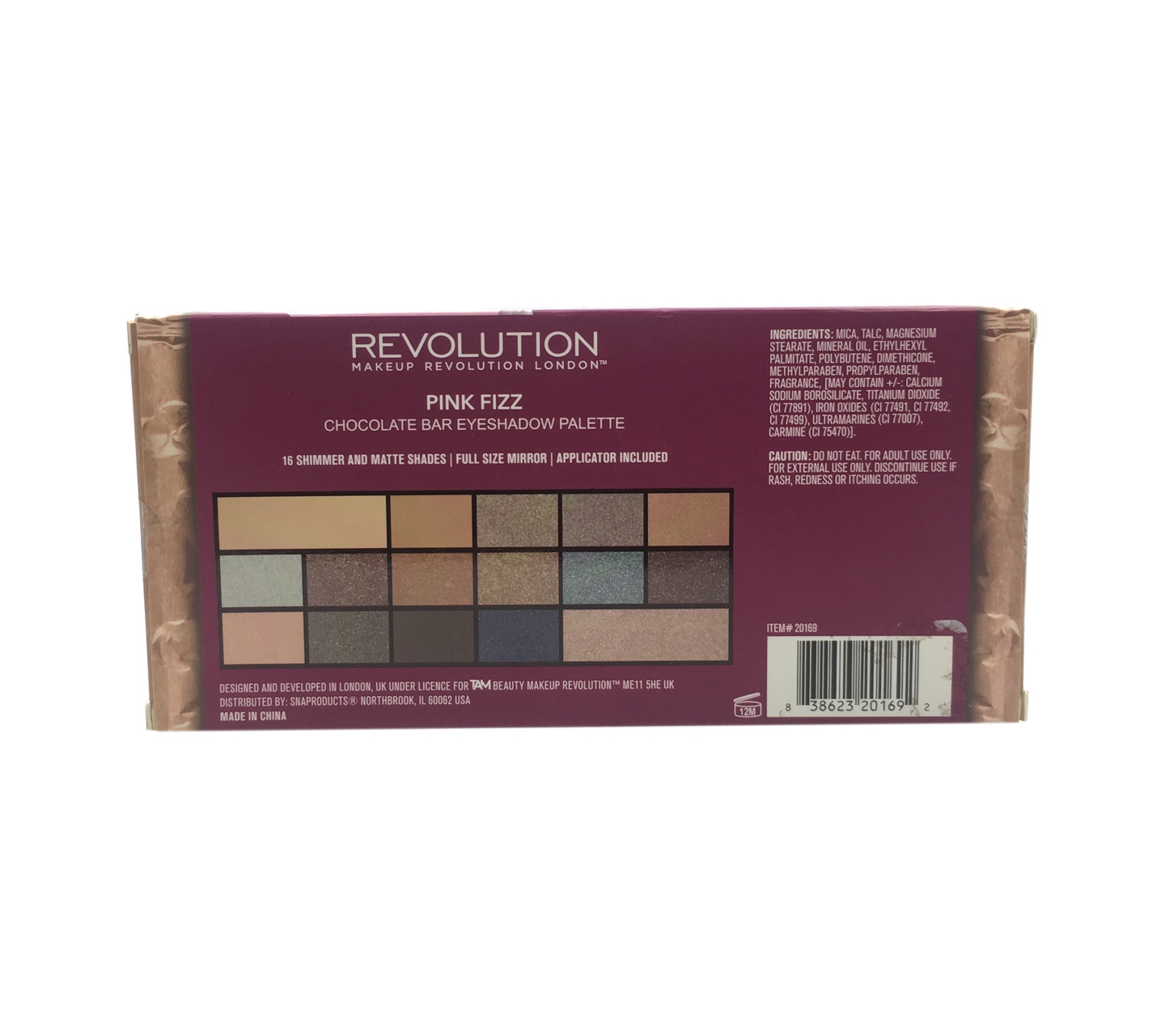 Revolution 16 Shimmer And Matte Shades Pink Fizz Chocolate Bar Ayeshadow Sets And Palette