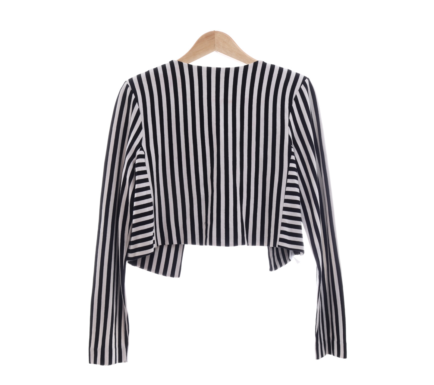 H&M Black & Off White Striped Crop Outerwear