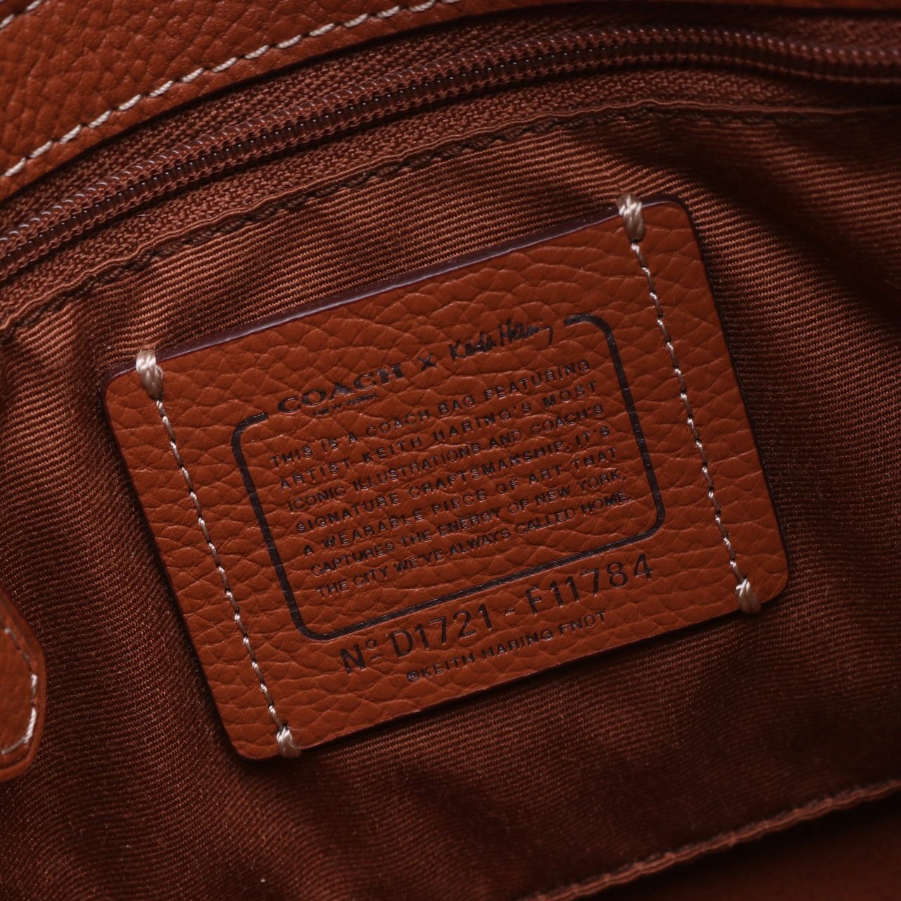 Coach Keith Haring Hudson Brown Leather Crossbody Bag