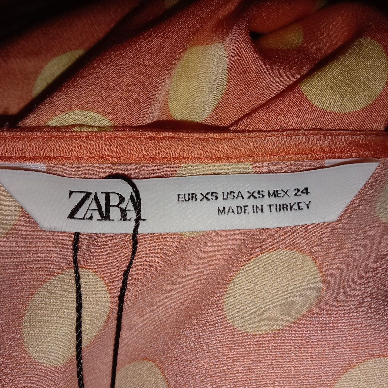 Zara Orange Polkadots Midi Dress