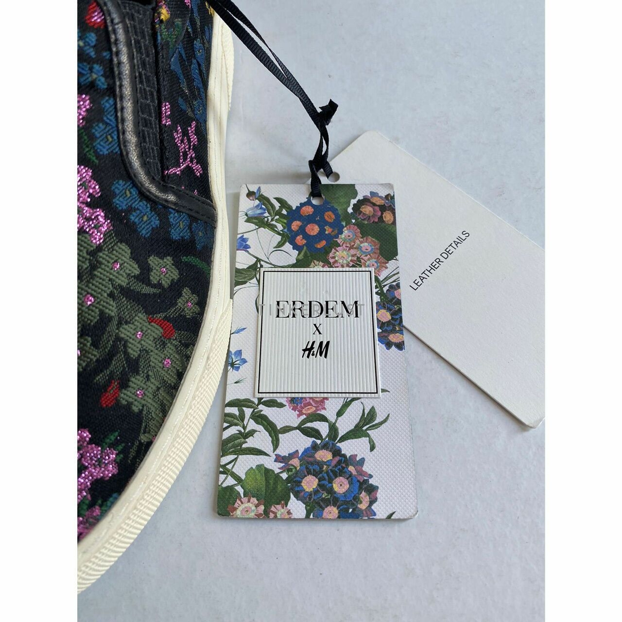 Erdem x H&M Jacquard Weave Fabric with a Shimmering Floral Pattern Slip On Sneakers