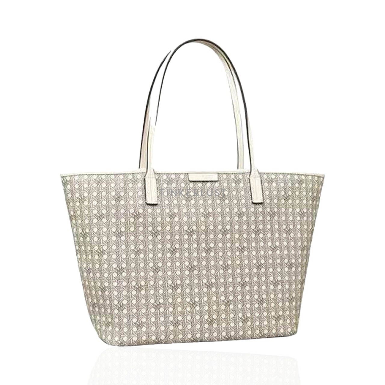 Tory Burch Ever-Ready Zip In New Ivory Large Tote Bag 