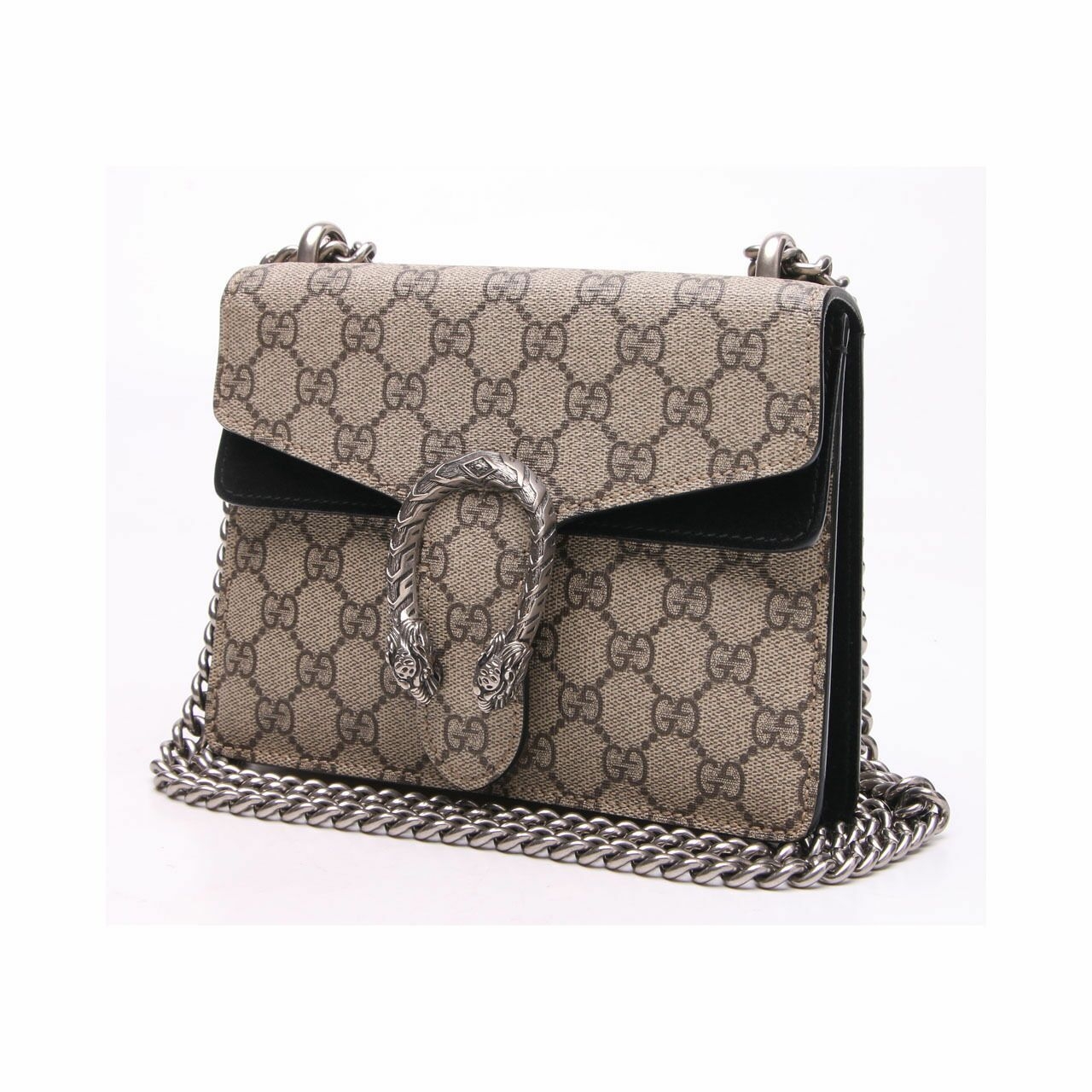 Gucci Black GG Supreme Coated Canvas Mini Dionysus Shoulder Bag