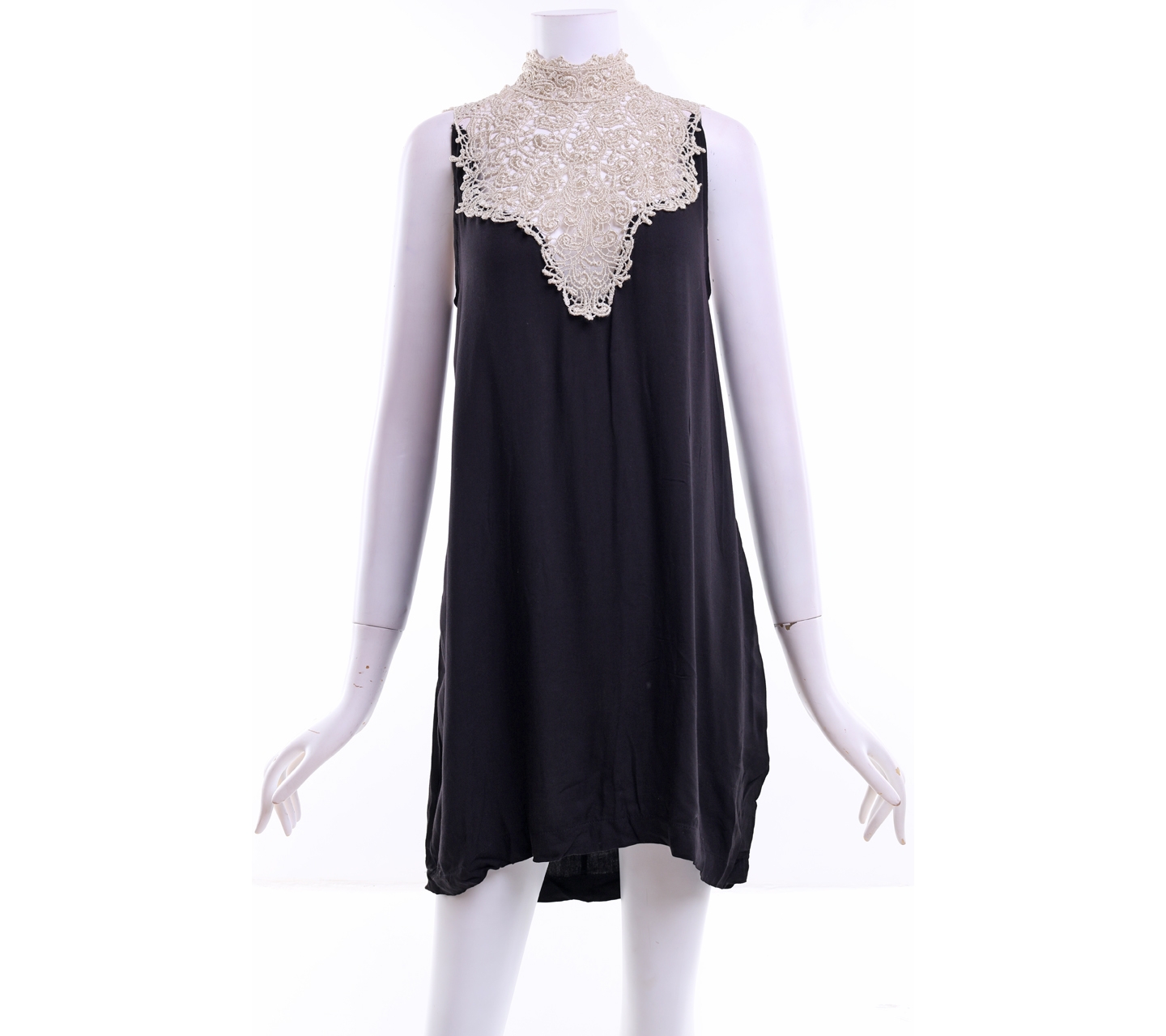 Audrey 3+1 Black Lace With Open Back Strap Mini Dress