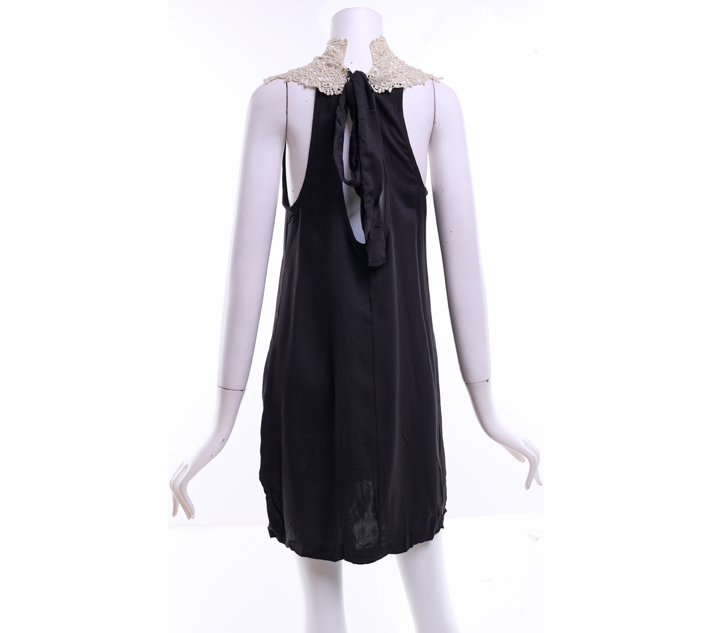 Audrey 3+1 Black Lace With Open Back Strap Mini Dress