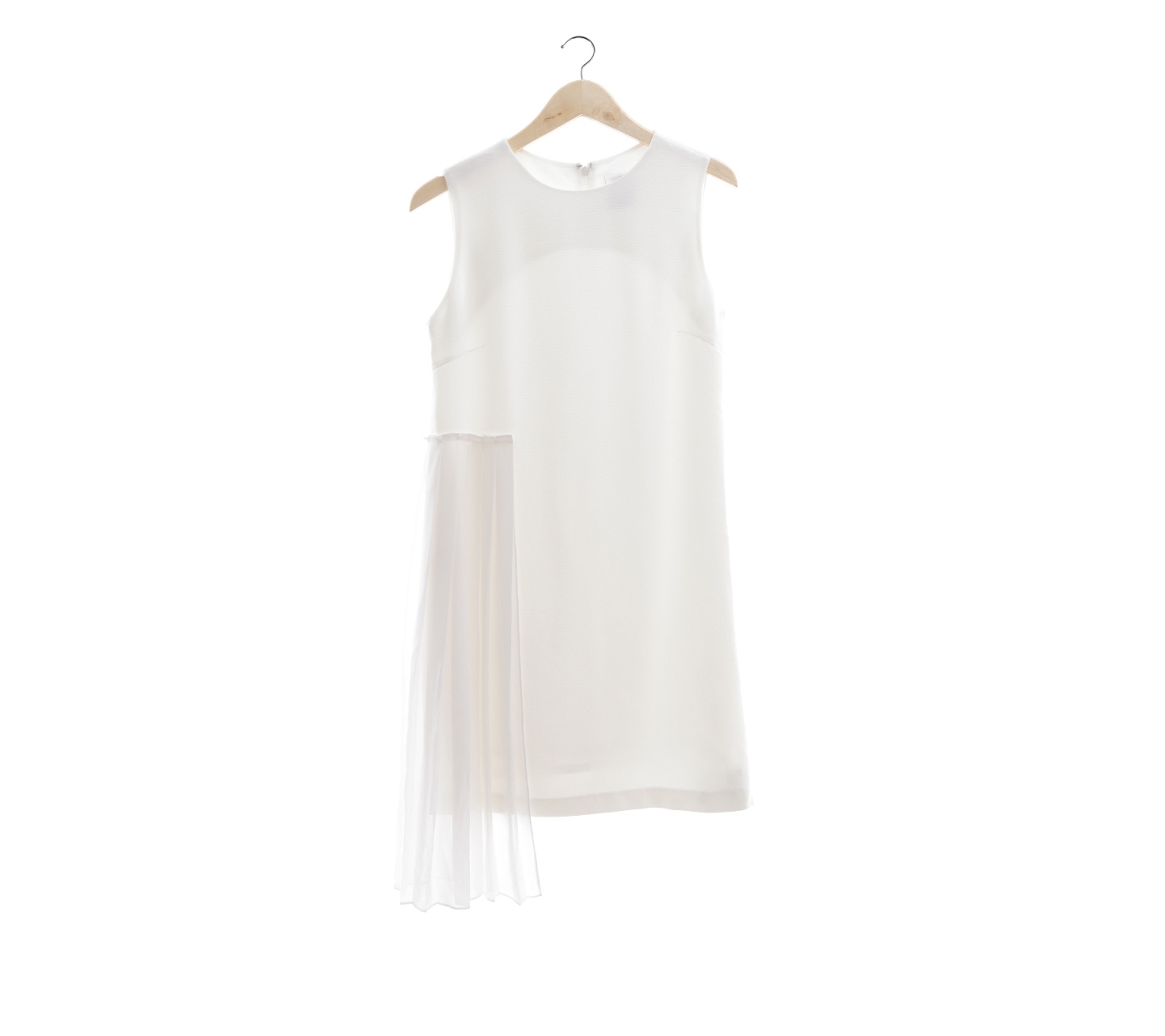 Ciel Off White Pleated On The Side Mini Dress