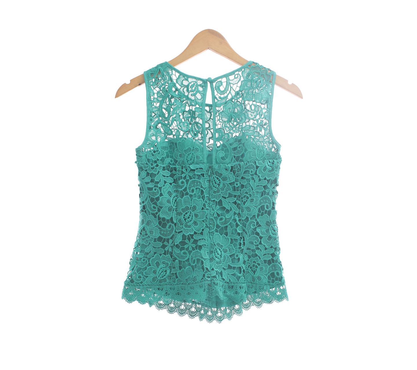 Review Australia Green Patterned Lace Sleeveless