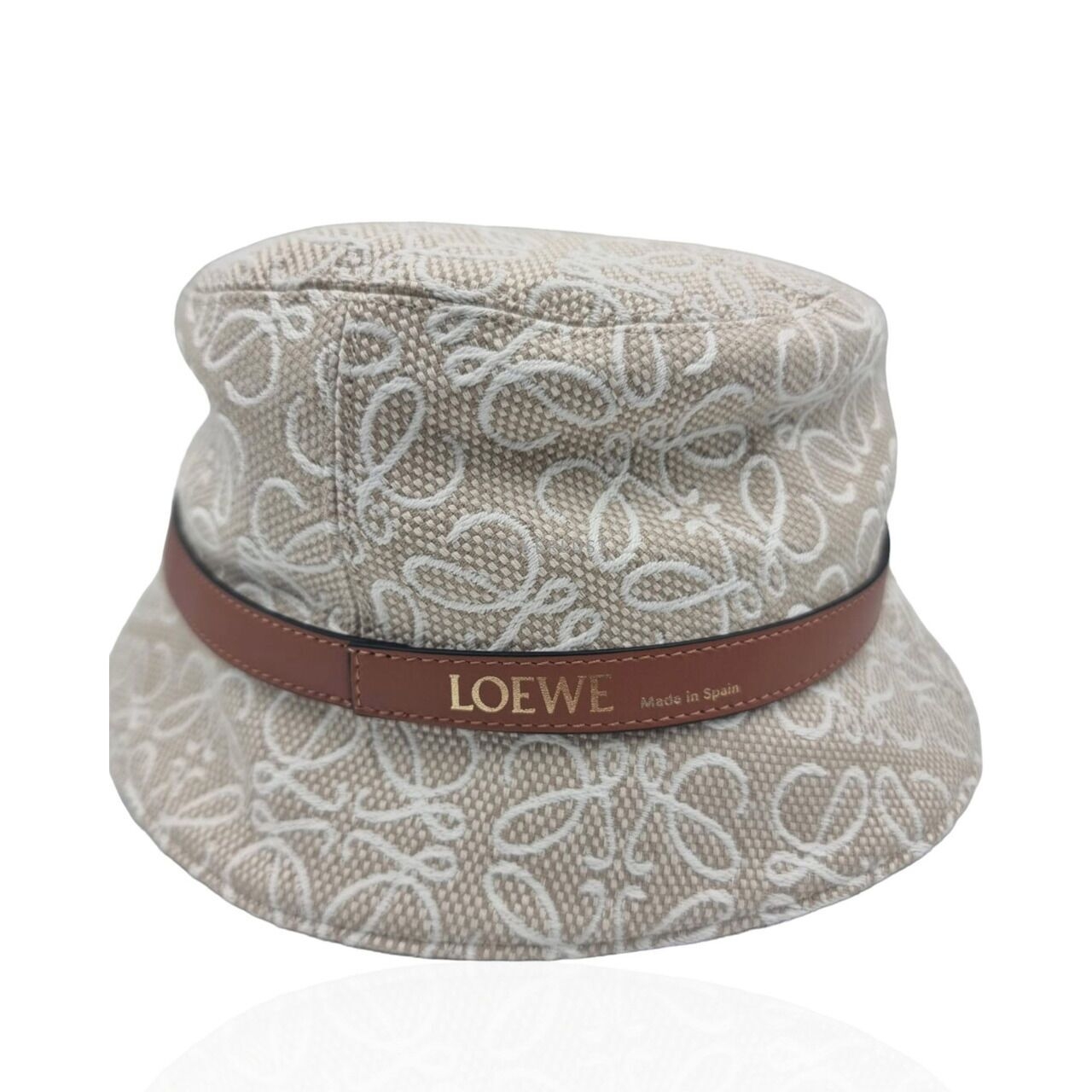 Loewe Ecru Anagram Jacquard & Calfskin Bucket Hat