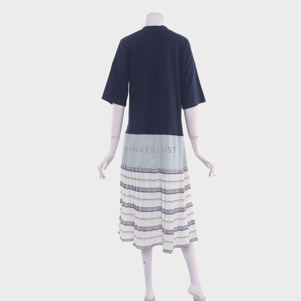 Calla Navy & Multi Stripes Midi Dress