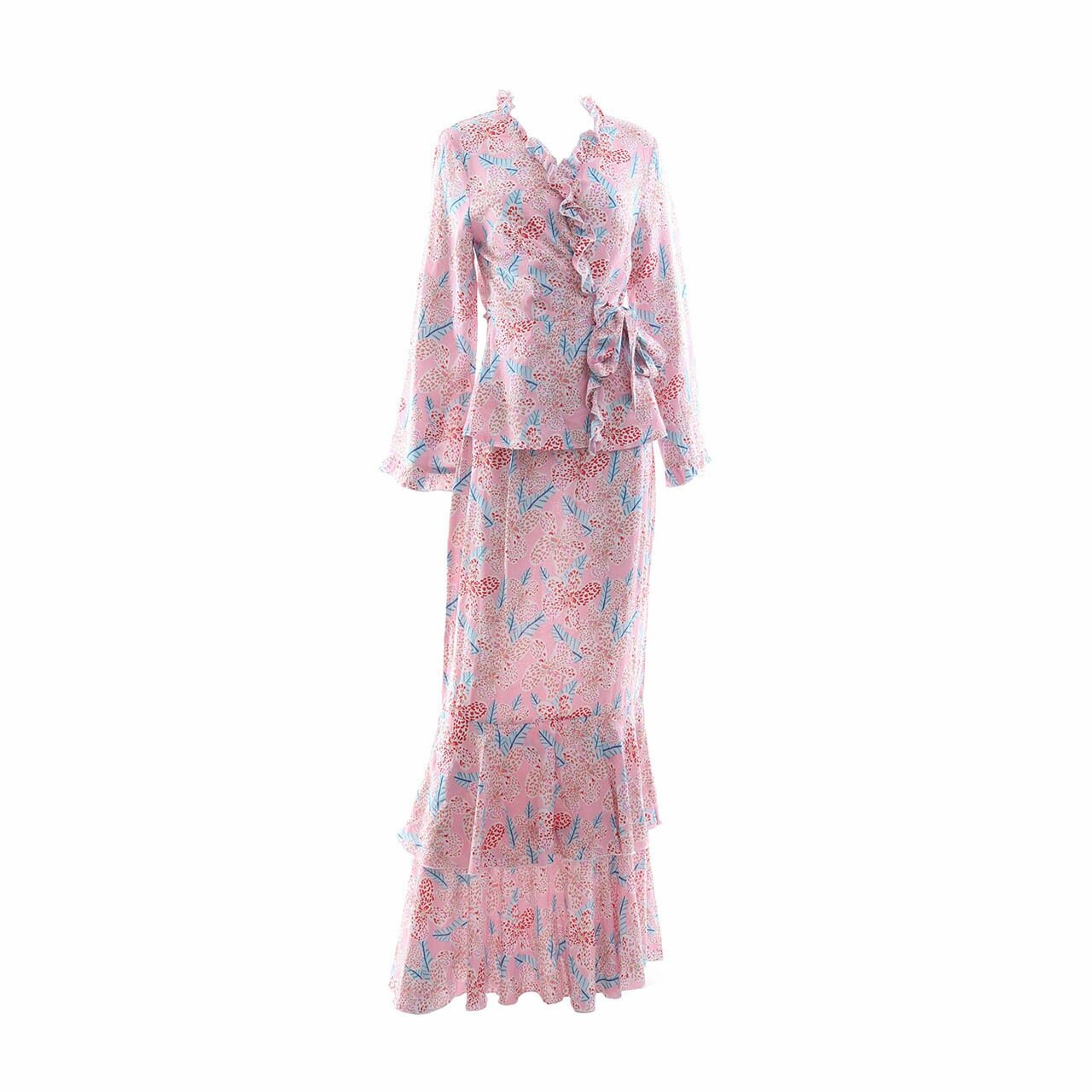 Lubna Pink & Multi Floral Two Piece