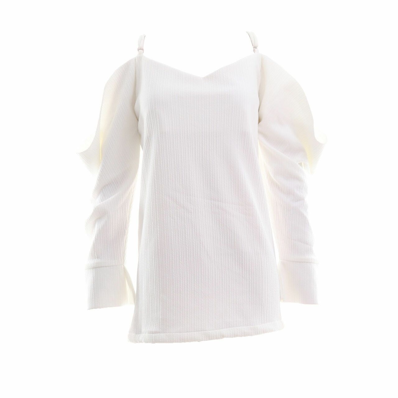 Apparelluxe Off White Cold Shoulder Blouse