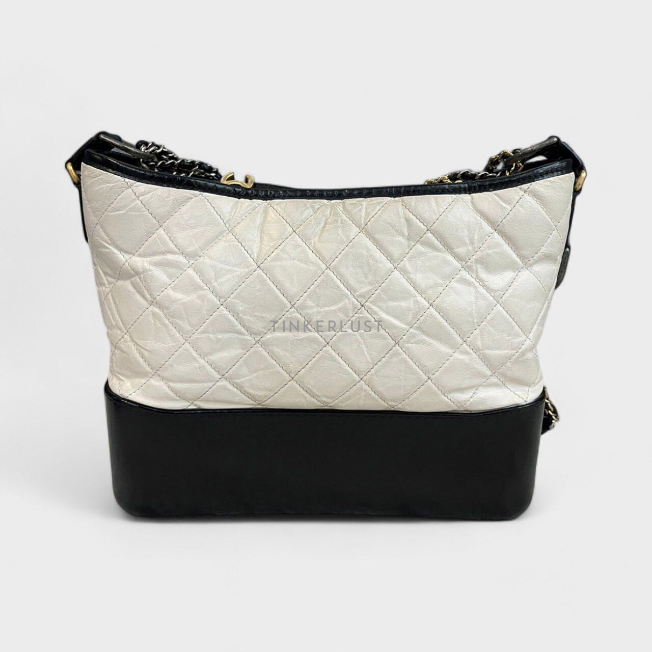 Chanel Gabrielle Medium Black & White Calfskin #25 Shoulder Bag