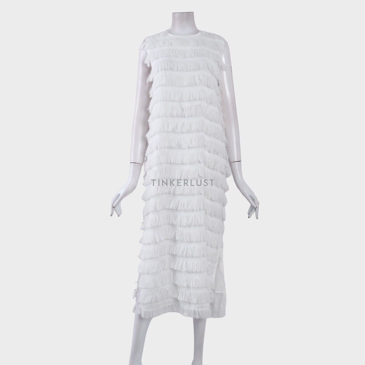 Shop At Velvet White Slit Midi Dress