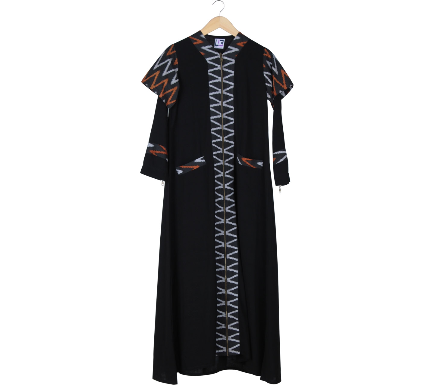 Ummu Balqis Black Combi Long Dress