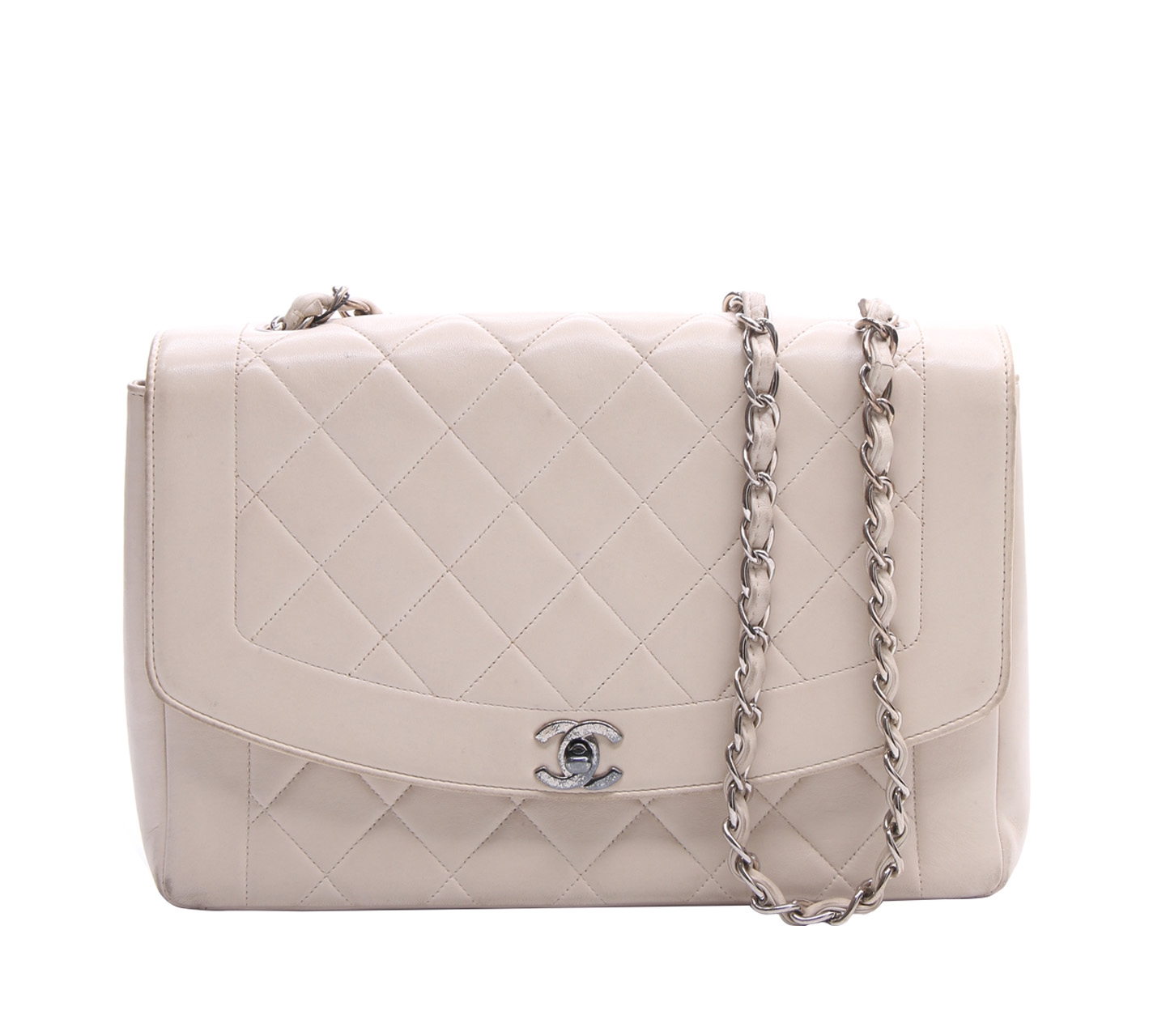 Chanel Cream Diana GHW Shoulder Bag 