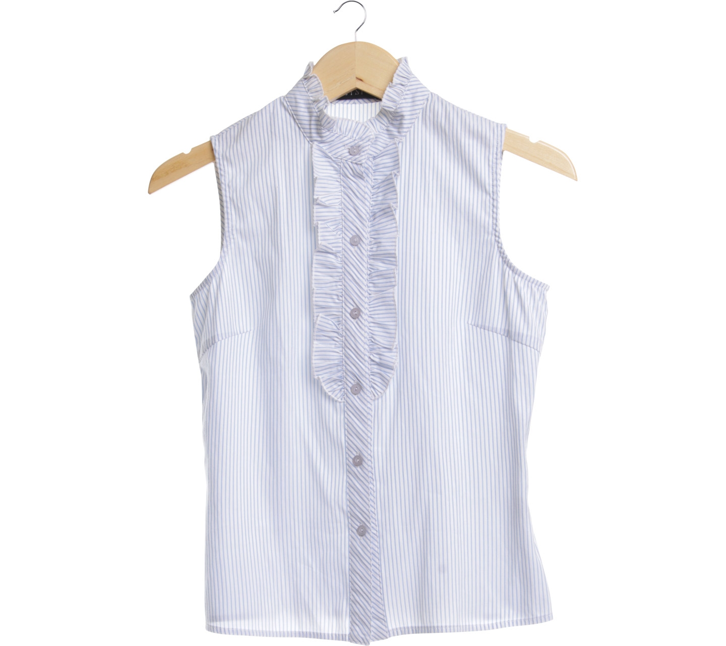 BYSI Light Blue And White Striped Sleeveless