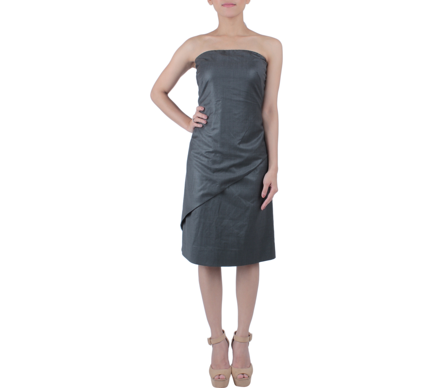 Calvin Klein Dark Grey Sleeveless Midi Dress