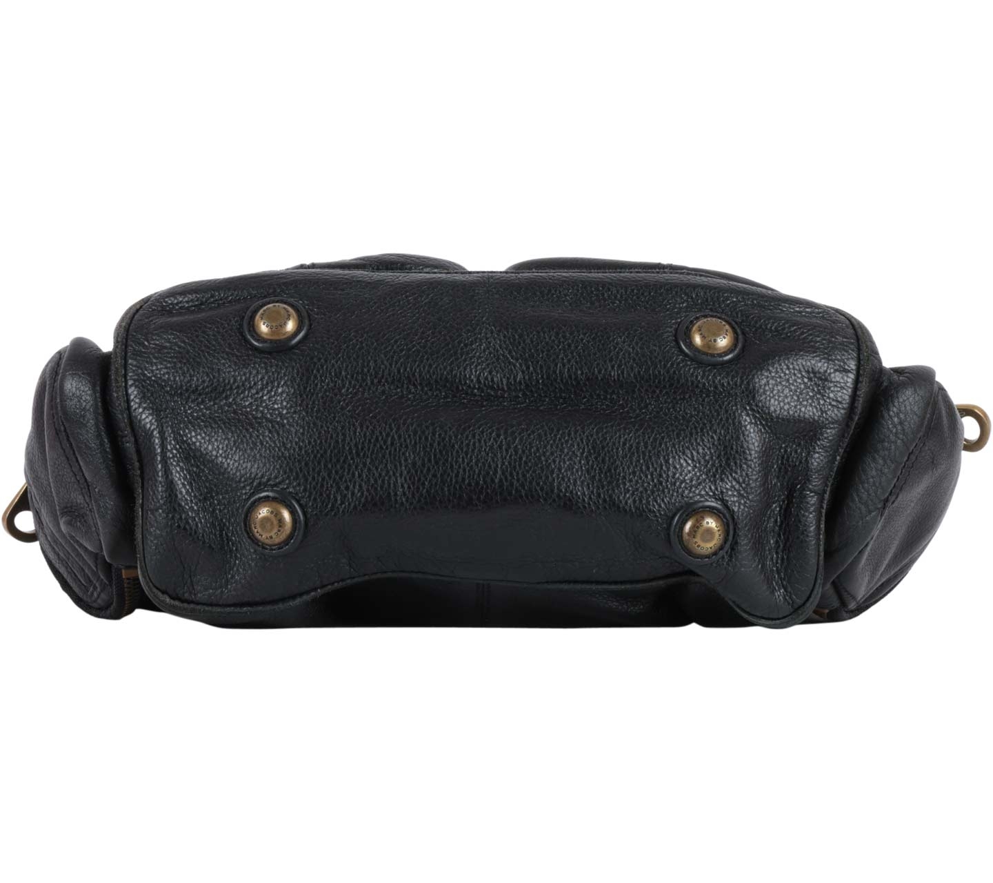 Marc Jacobs Black Pocket Gold Zipper Leather Handbag