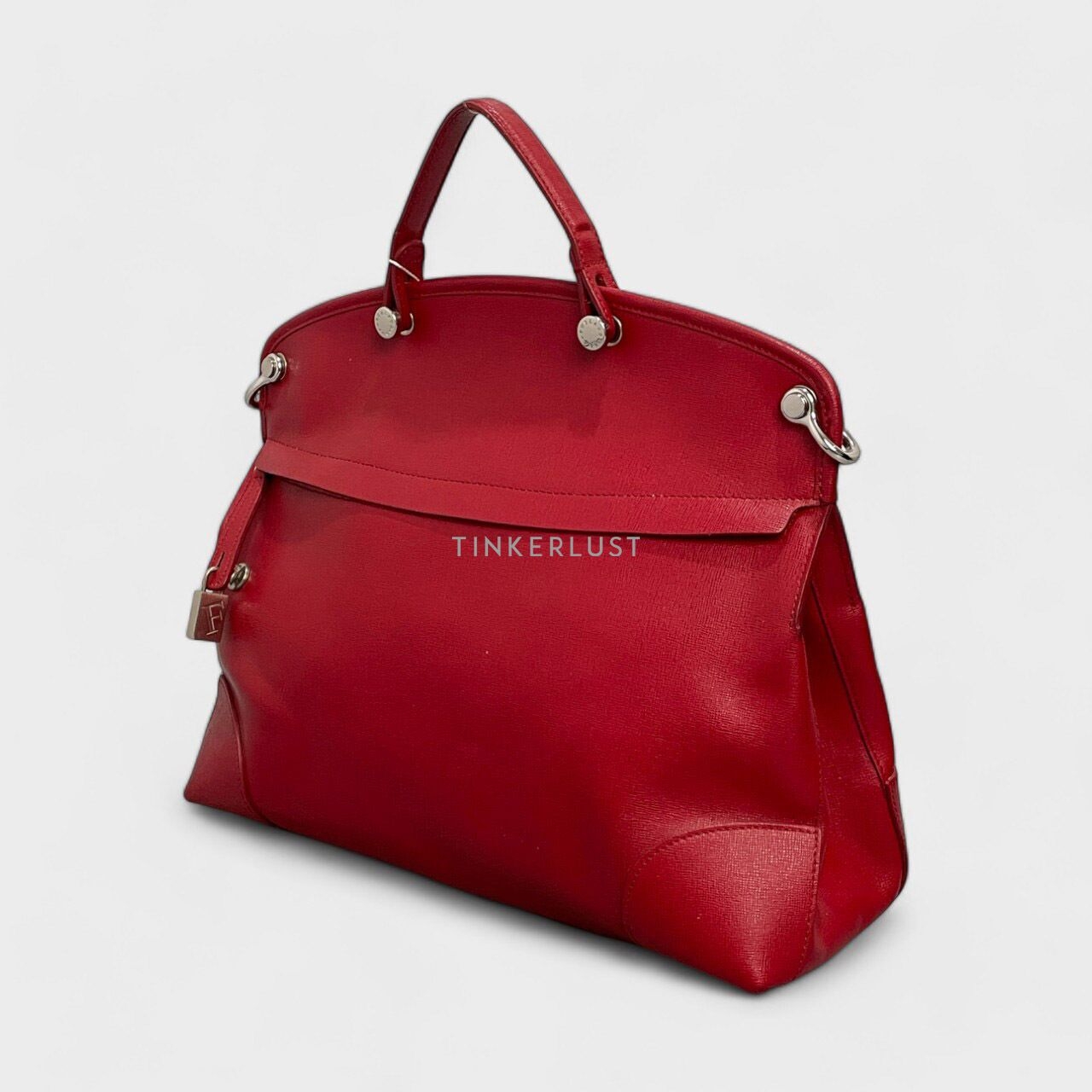 Furla Piper Red Leather SHW Handbag
