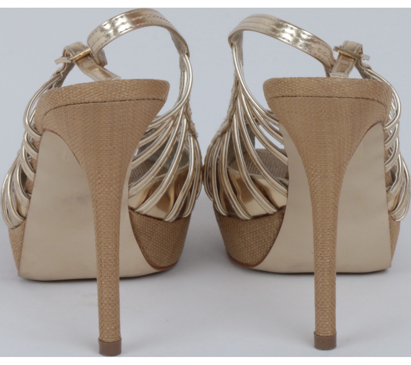 Charles and Keith Gold And Brown Platform Heels