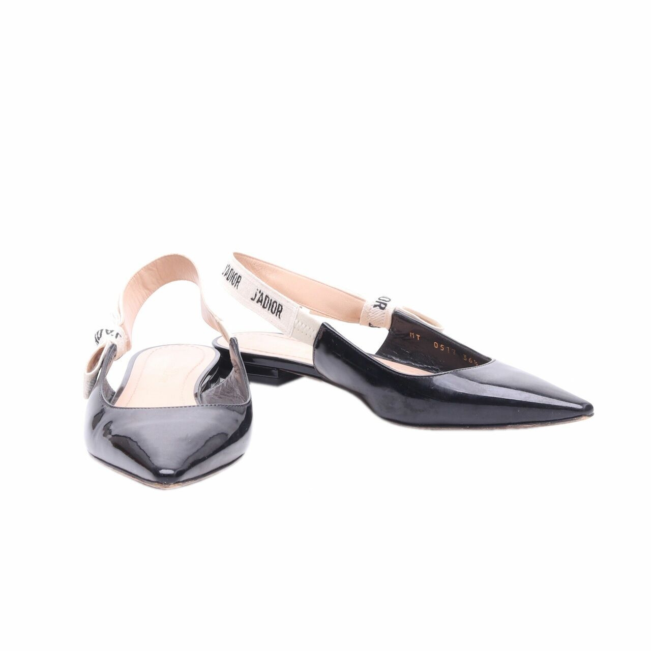 Christian Dior J'adior Slingback Patent Leather Flats Shoes
