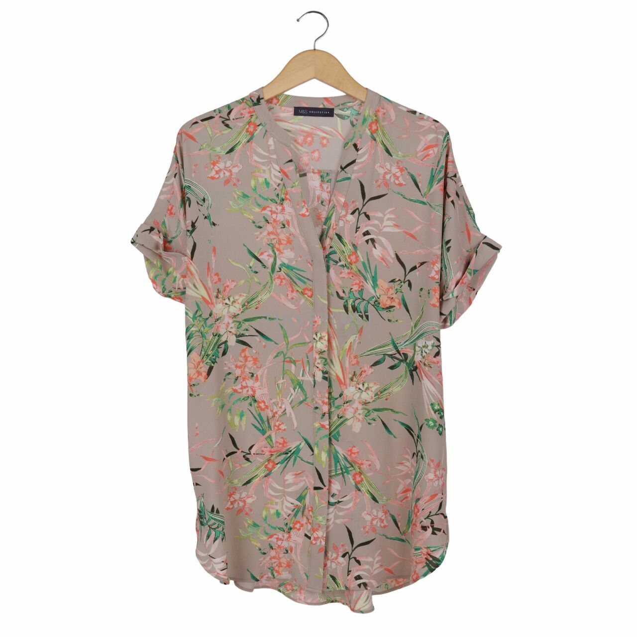 Marks & Spencer Taupe Floral Blouse