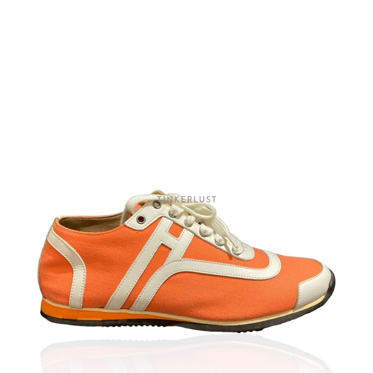 Hermes Orange Leather Sneakers