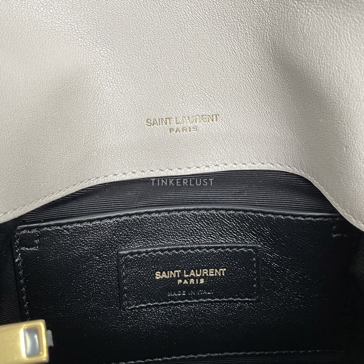 Saint Laurent White Quilted Leather Medium College Bag 