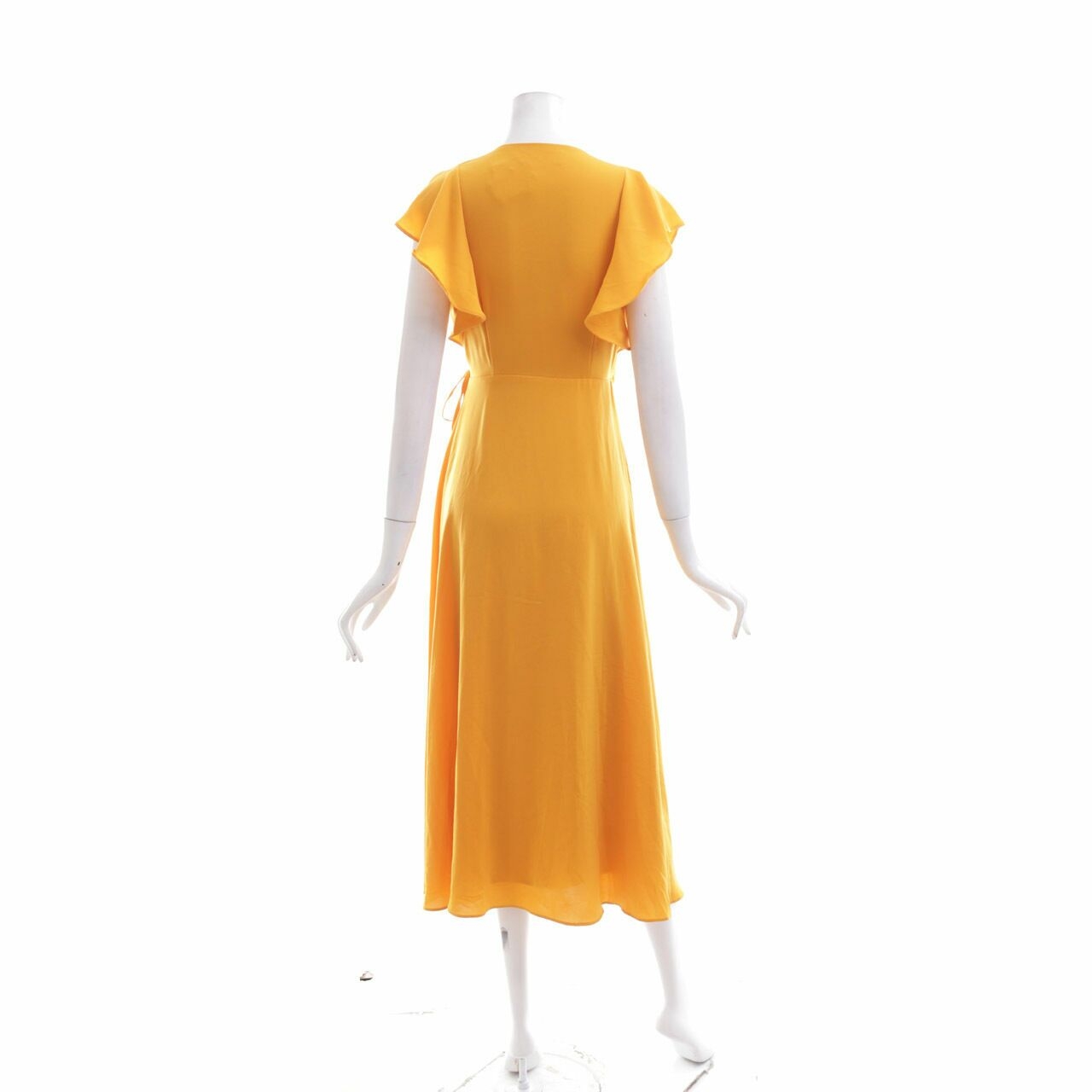 The Tinsel Rack Mustard Wrap Long Dress
