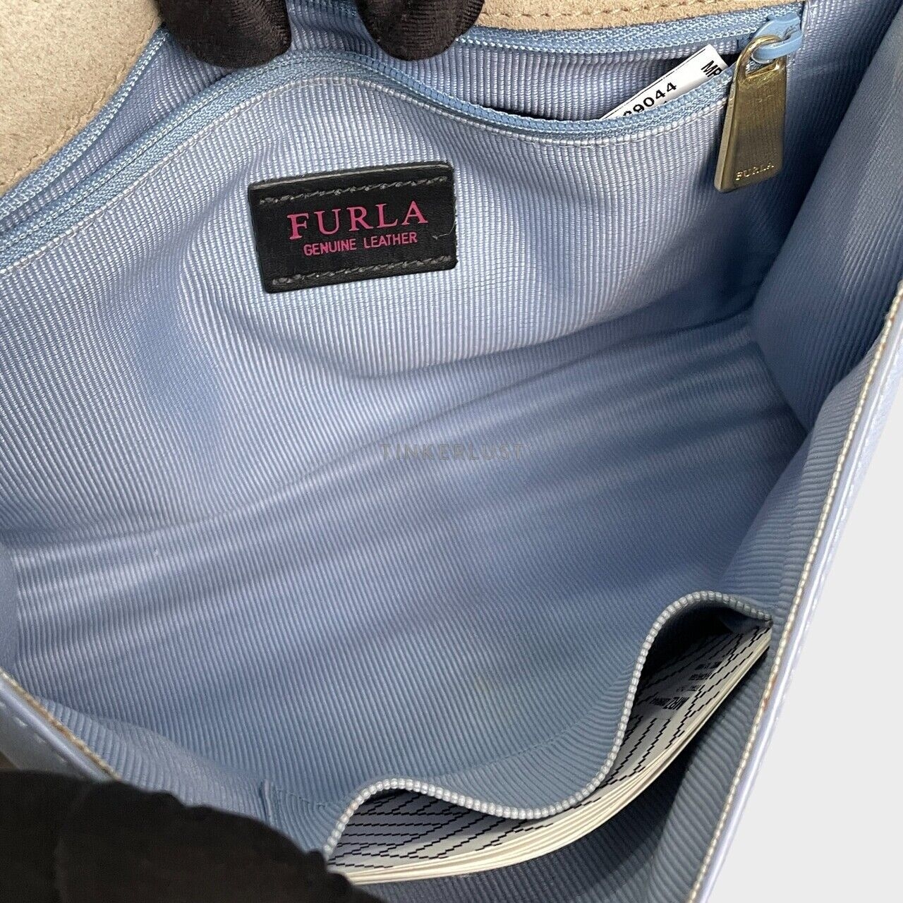Furla Viva Blue Leather GHW Sling Bag