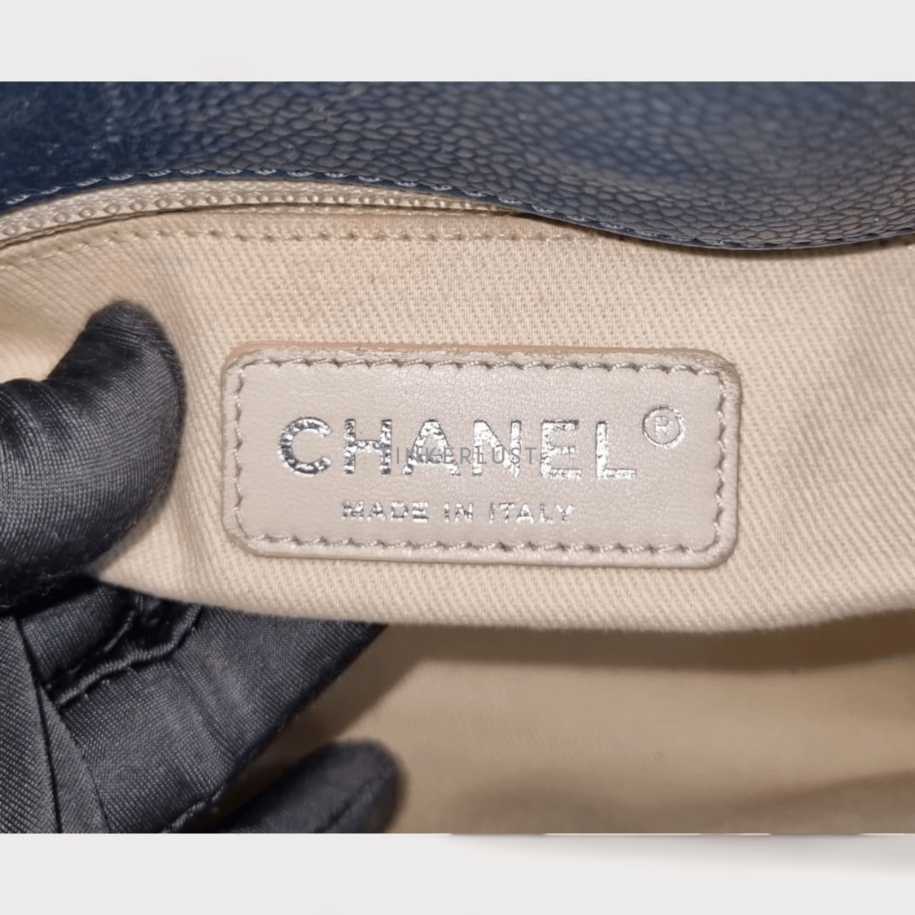 Chanel Timeless CC Navy Caviar #17 SHW Tote Bag 