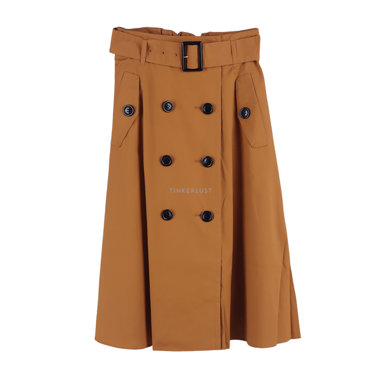 Blue Label Crestbridge Camel Orange Midi Skirt