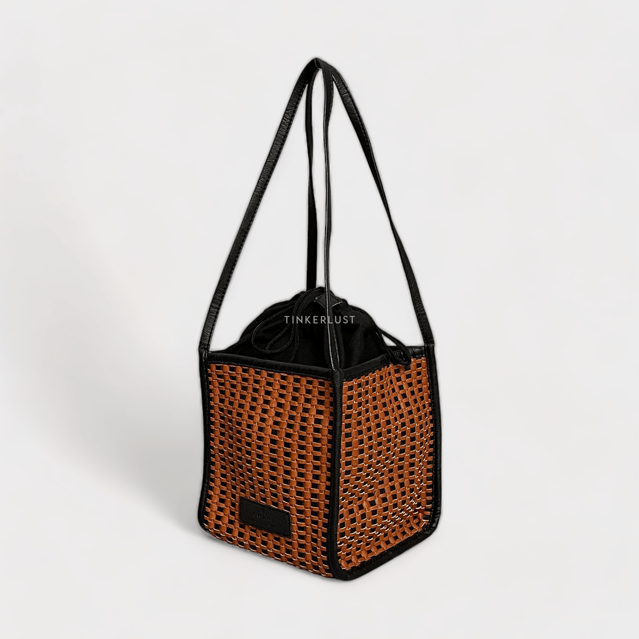 Kwani Brown & Black Weaving Shoulder Bag