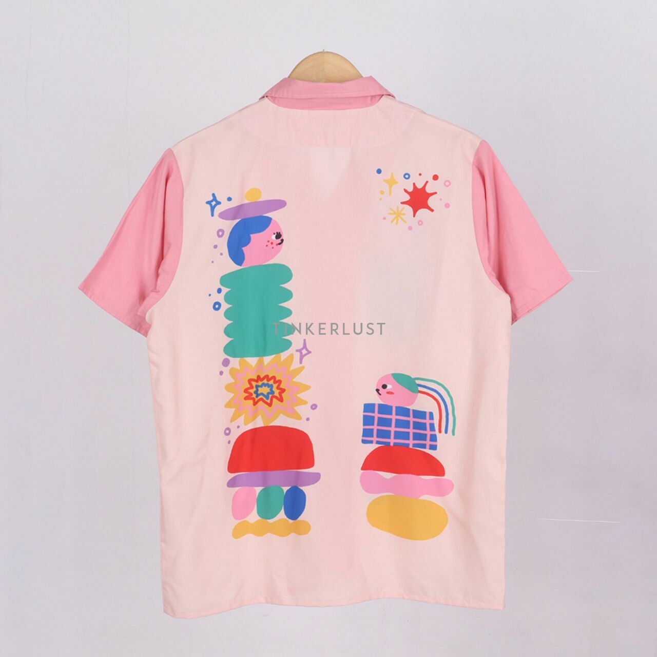Liunic OnThings Pink & Cream Printed Shirt