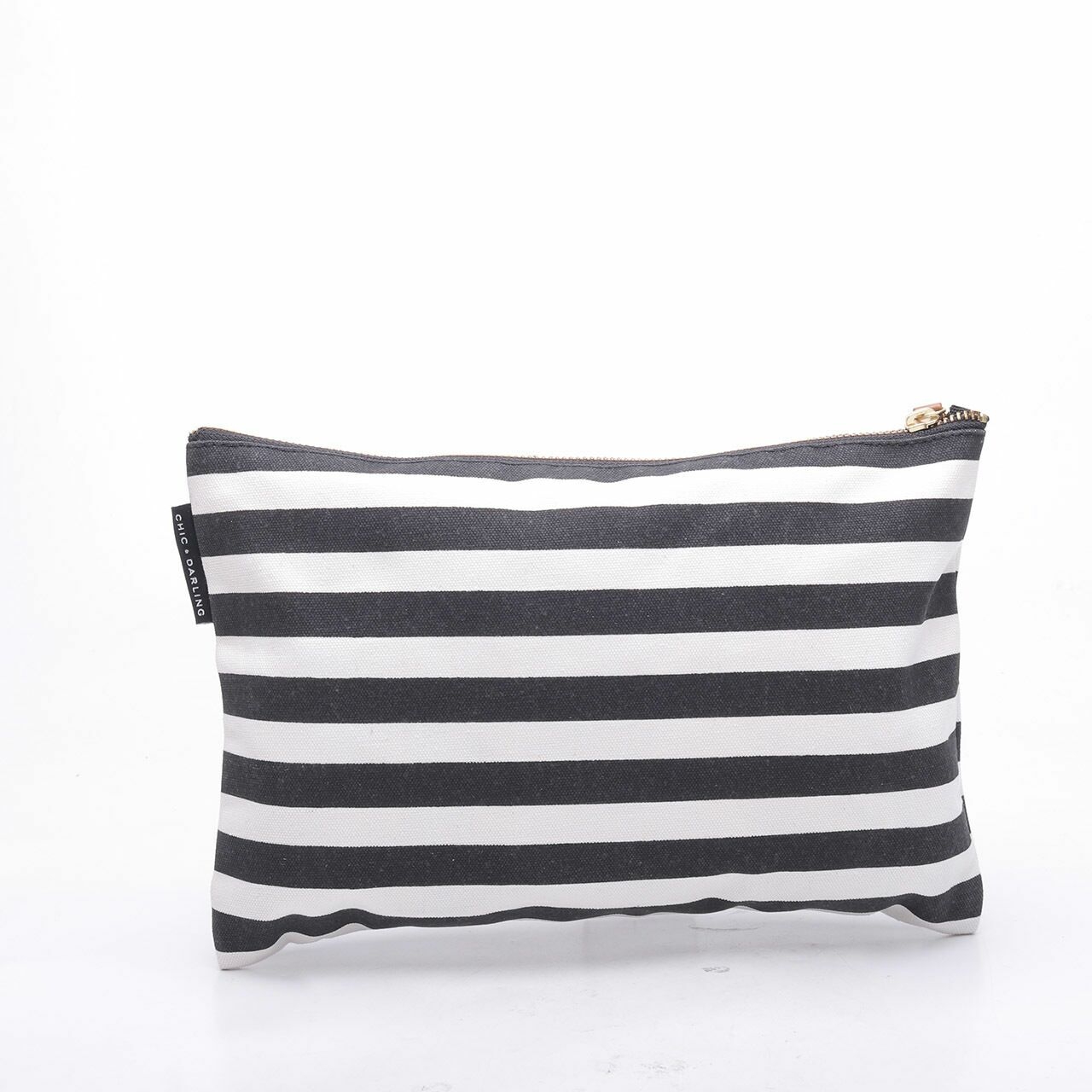 Chic & Darling Black & White Stripes Pouch
