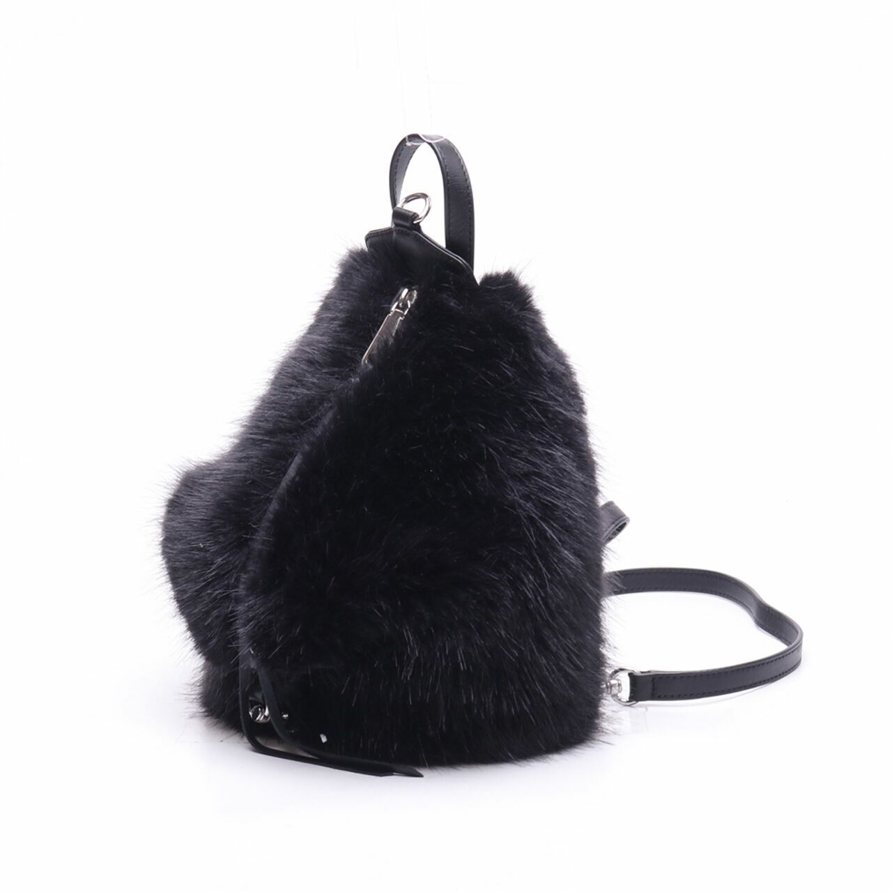 Rebecca Minkoff Julian Faux Fur Black Mini Backpack