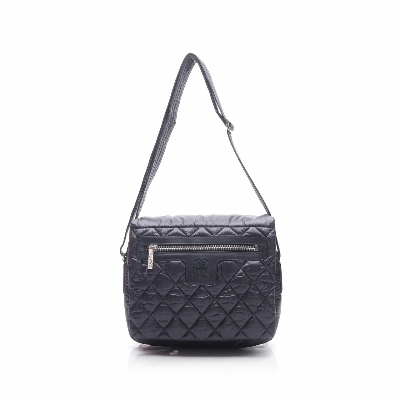  Chanel Black Quilted Nylon Coco Cocoon Small Messenger Slingbag