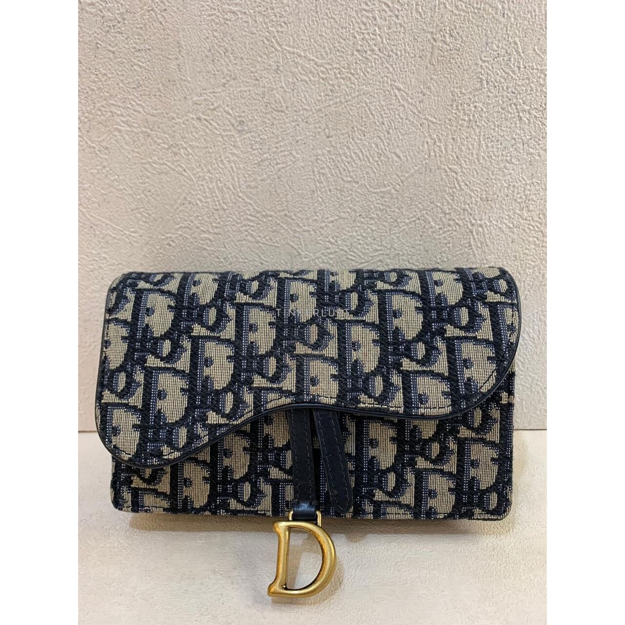 Christian Dior Saddle Belt Pouch Bag in Navy Oblique GHW 2020 Sling Bag 