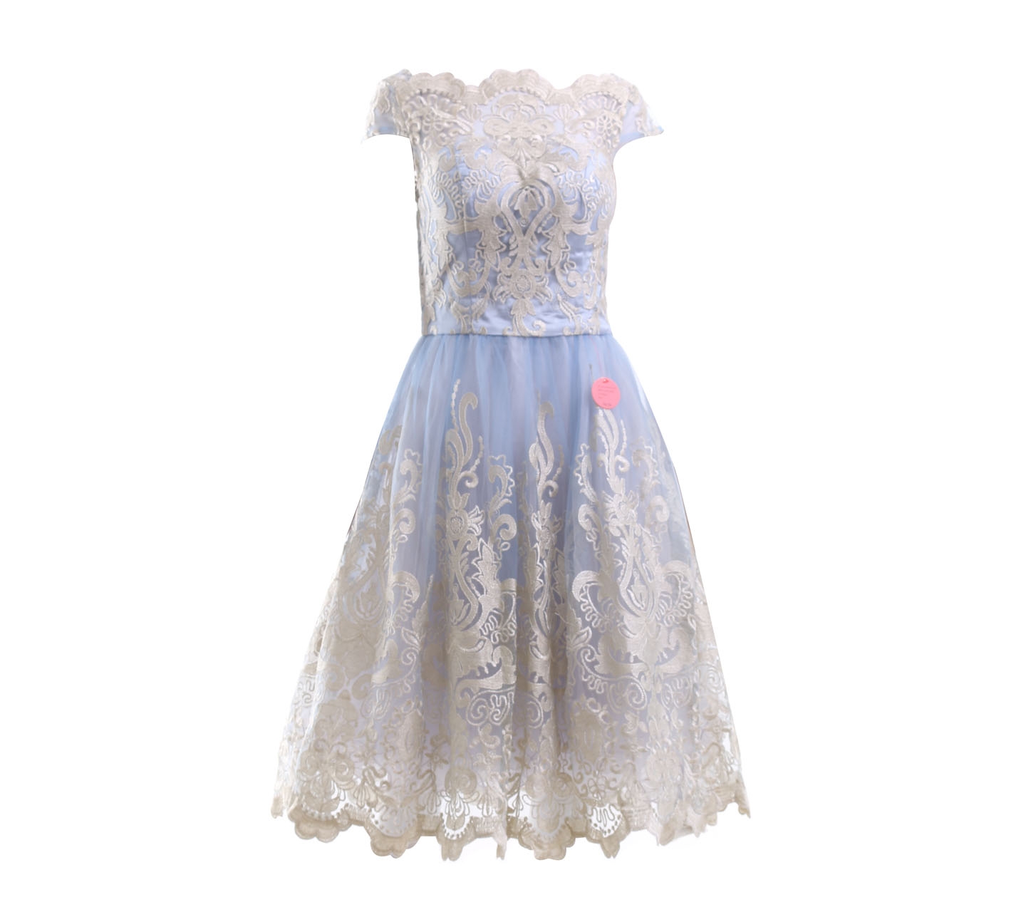 Chi Chi Blue & Cream Mini Dress