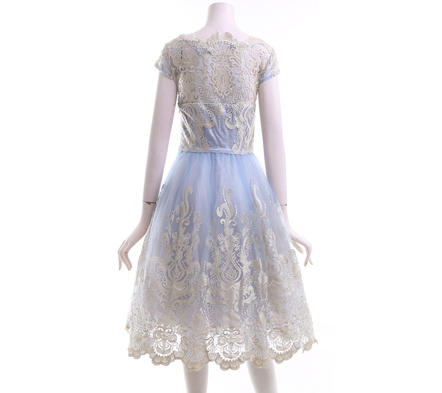 Chi Chi Blue & Cream Mini Dress