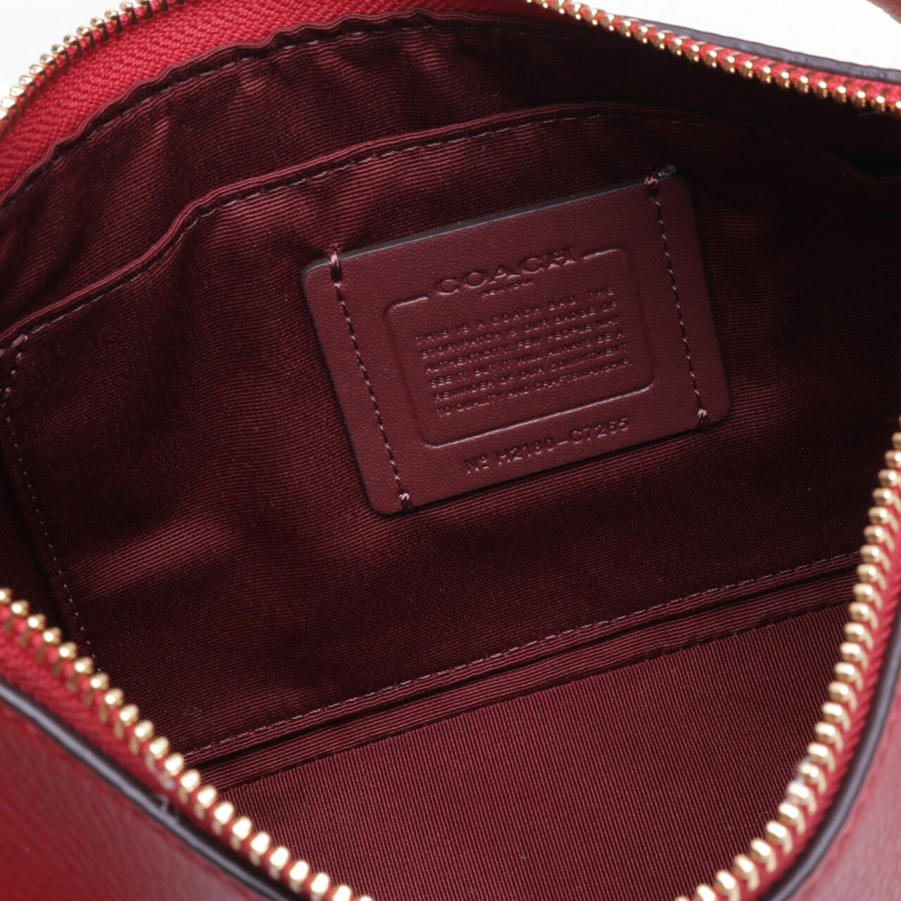 Coach Pebbled Leather Red Jes Baguette Bag