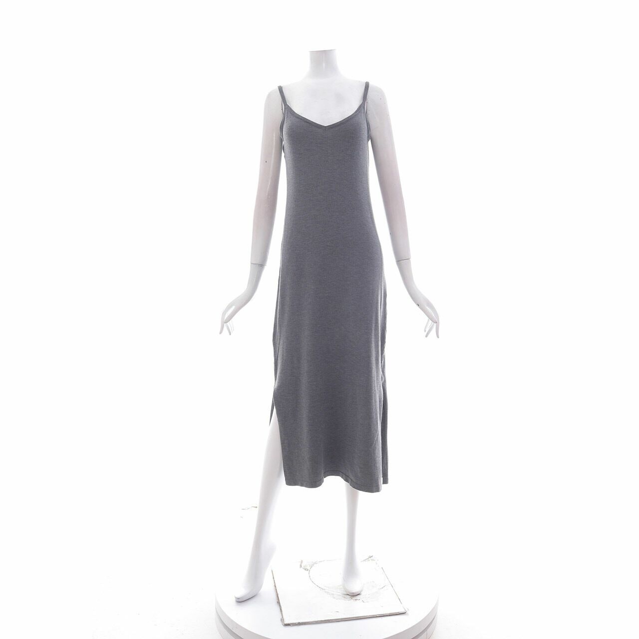 Kodz Grey Slit Long Dress