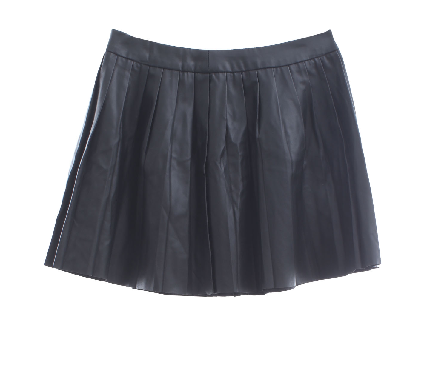 Kendall + Kylie Black Rimple Faux Leather Mini Skirt