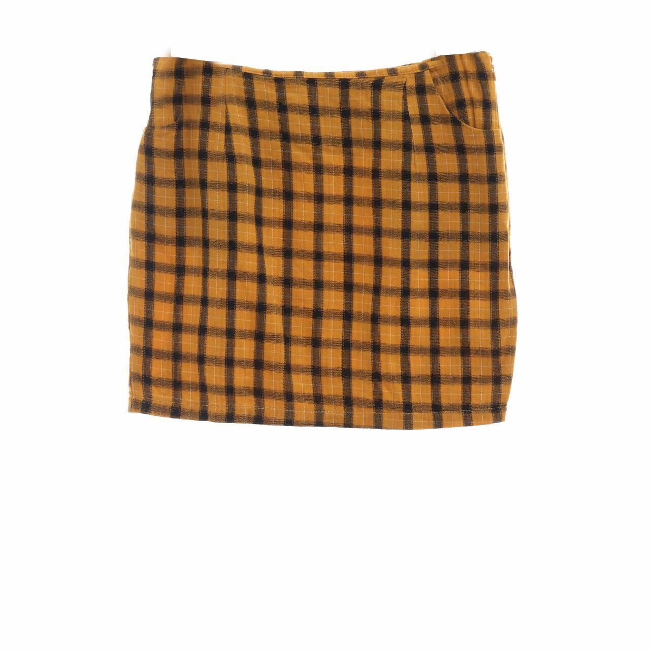 Private Collection Mustard Tartan Mini Skirt