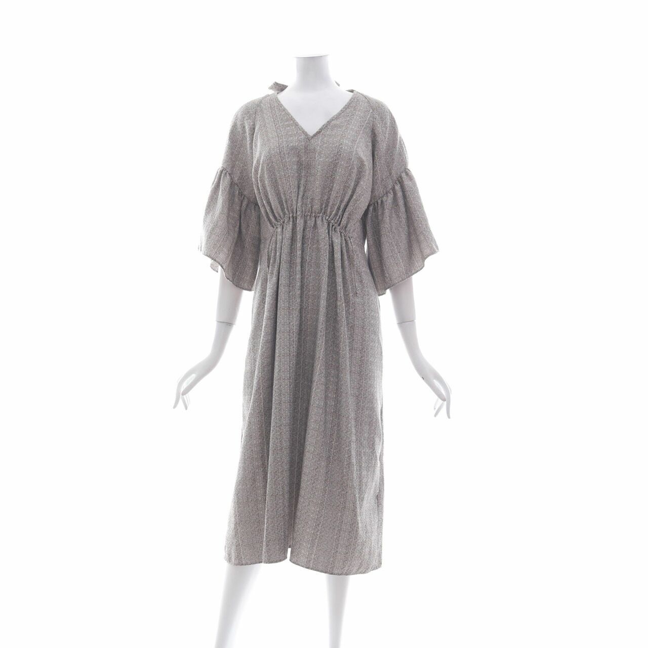 Suki The Label Grey Tweed Midi Dress