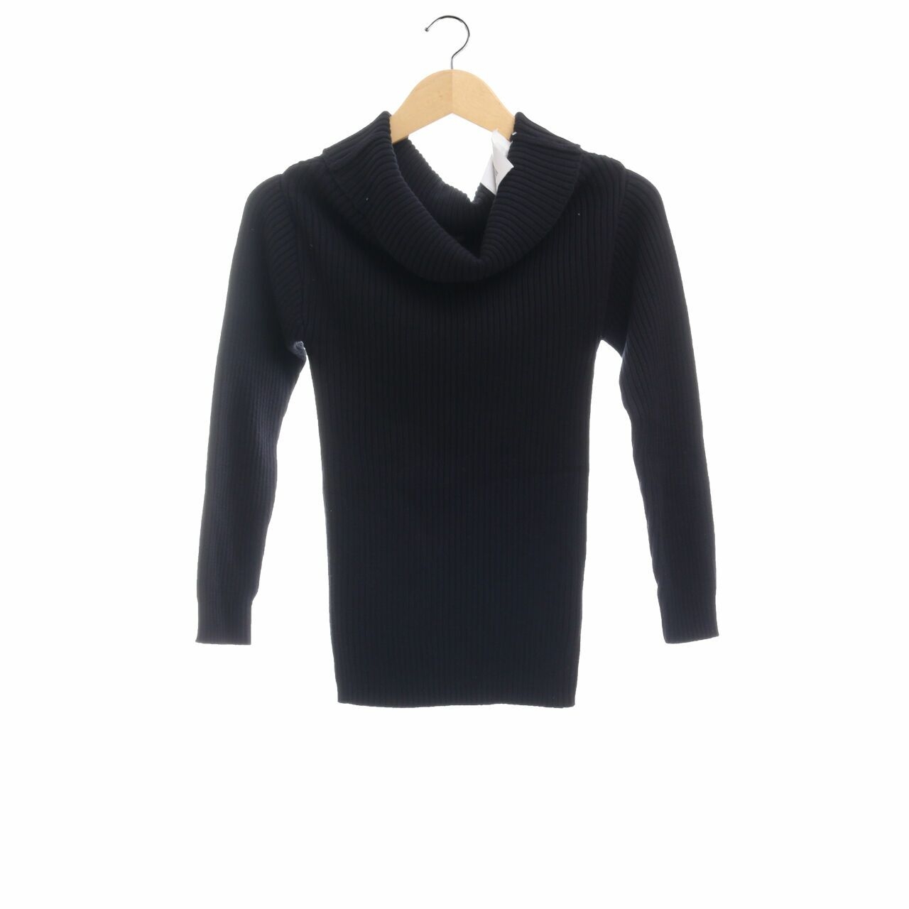 Day and Night Black Turtle Neck Knit Blouse
