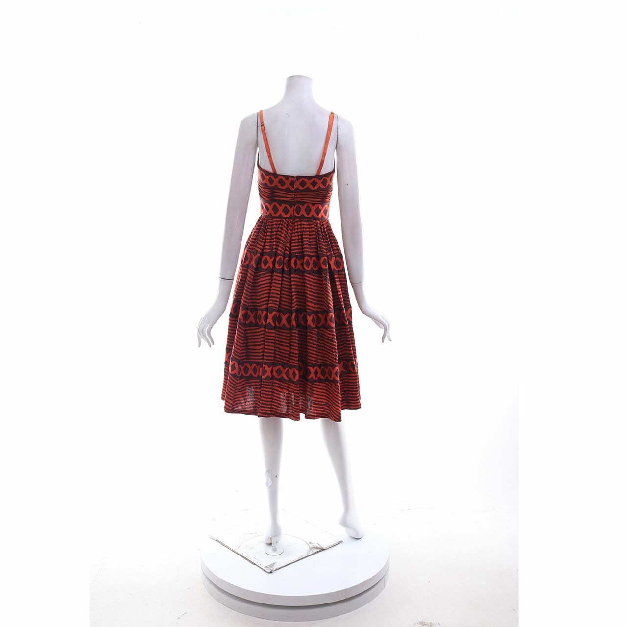 Tracy Reese Brown & Orange Pattern Mini Dress