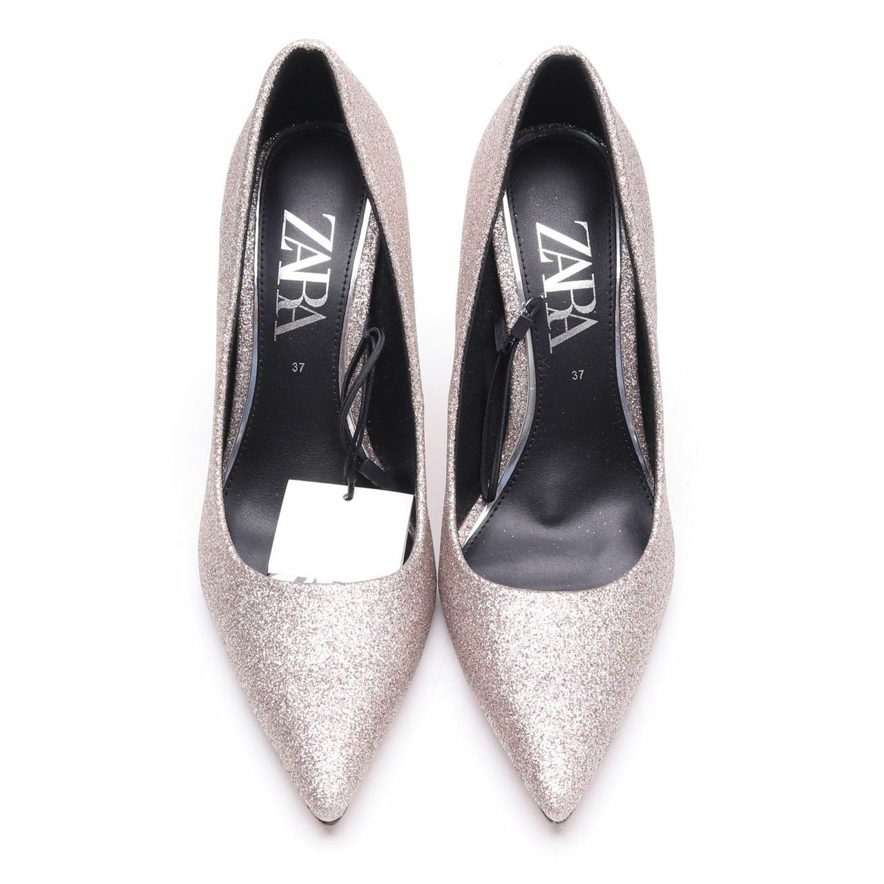 Zara Silver Glitter Heels