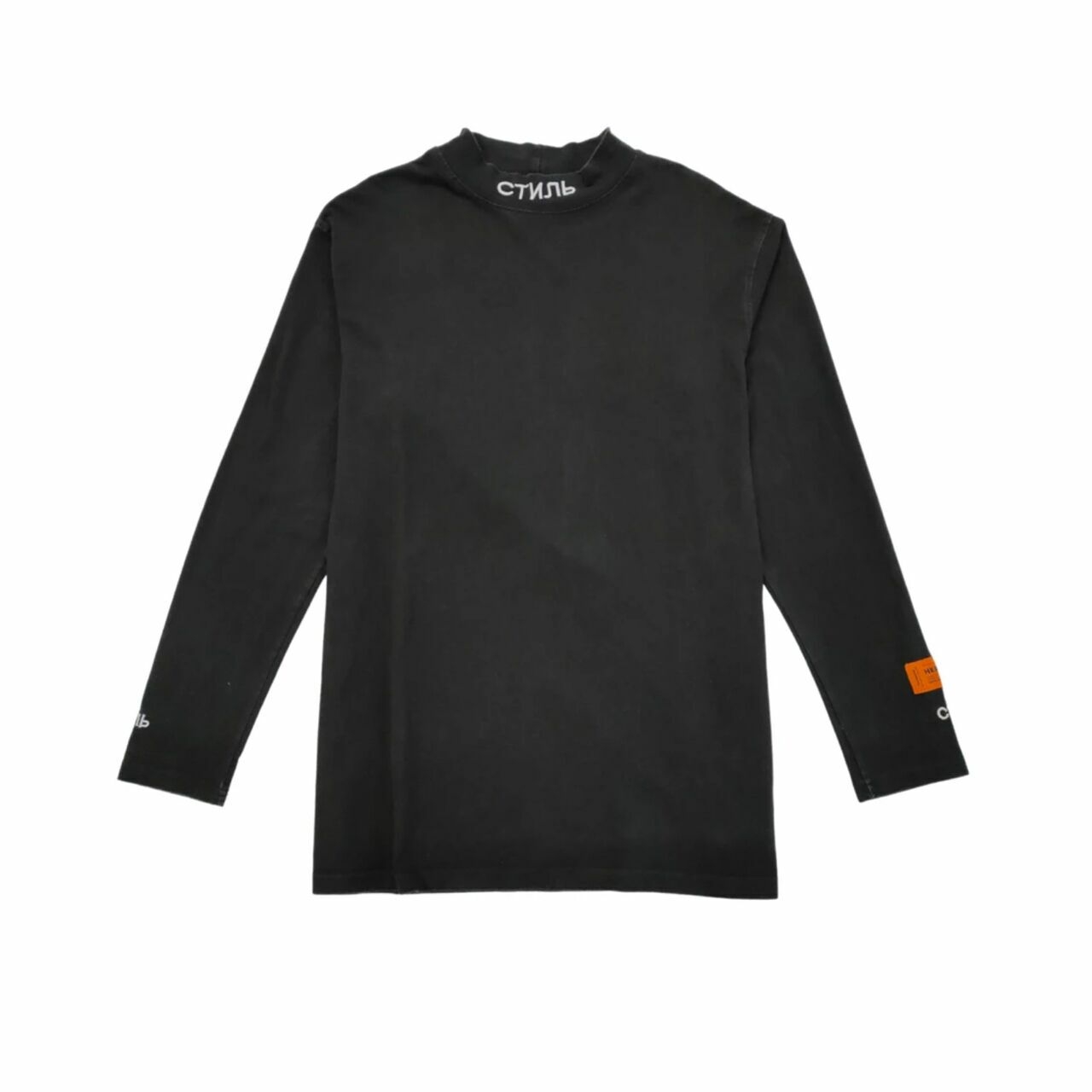 Heron Preston Black Long Sleeve CTNMB Mock Neck T-Shirt
